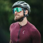 rock climber wearing helmet