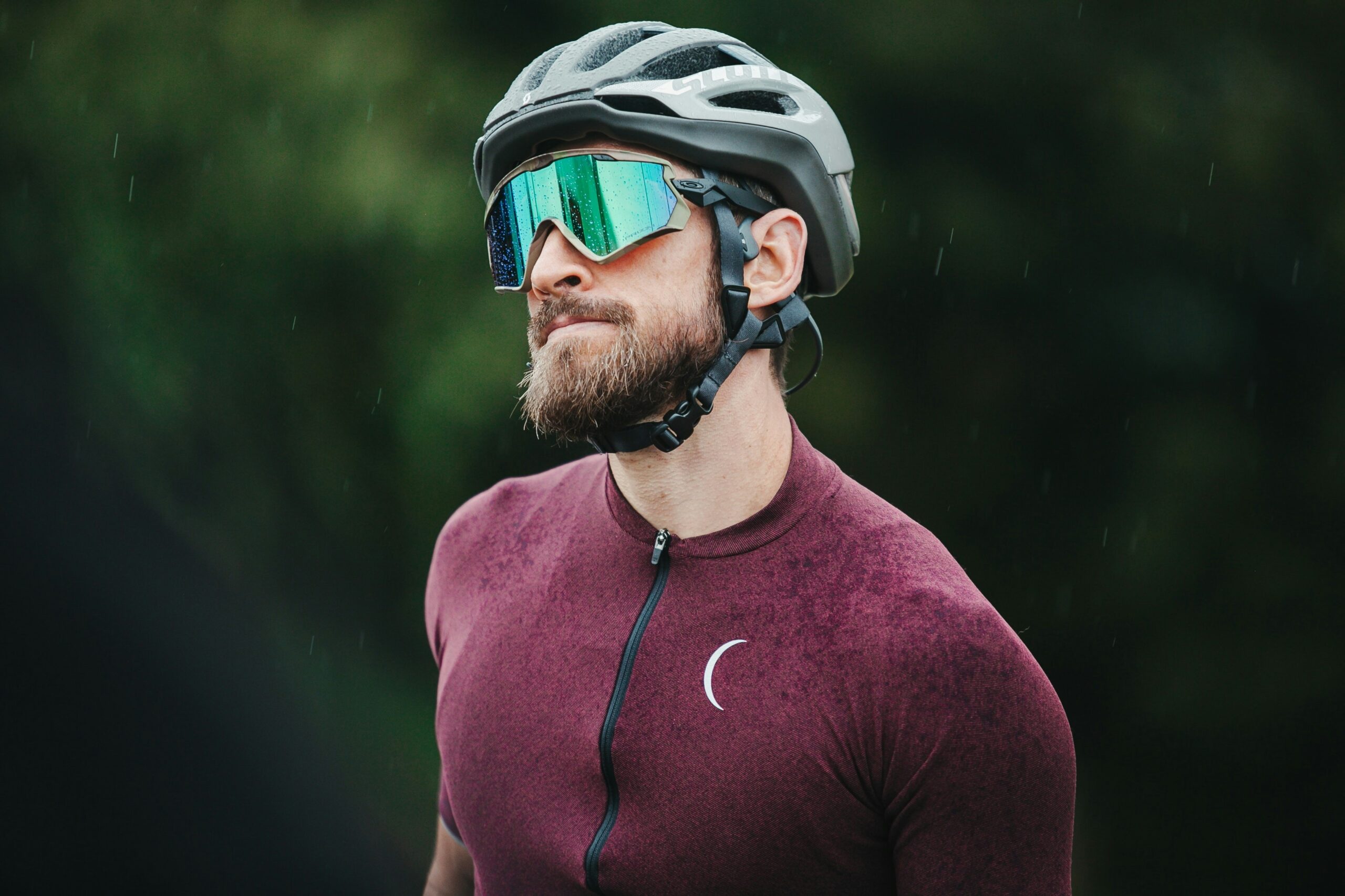 rock climber wearing helmet