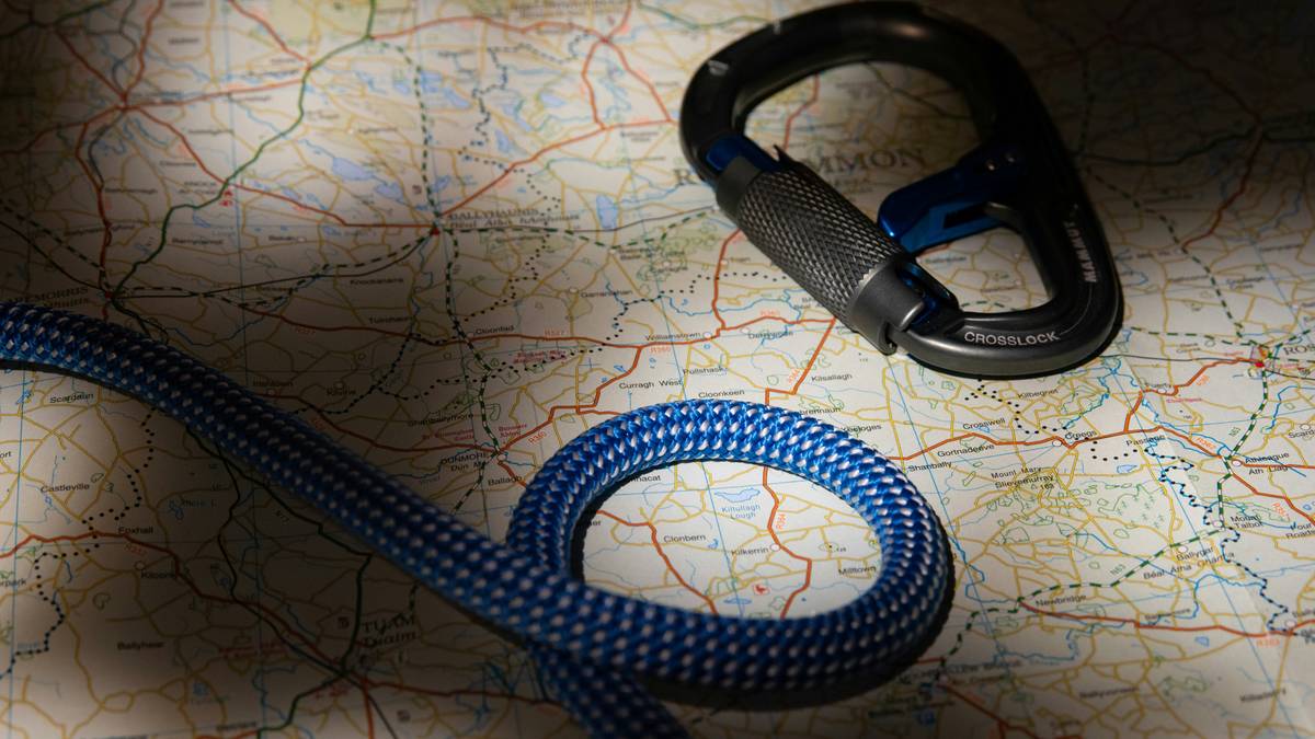 Diagram showing wear-and-tear signs on a belay device cam system.