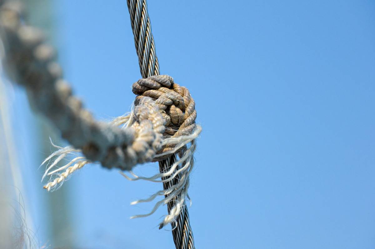 Climbing partner catching a climber mid-fall thanks to a secure belay device.
